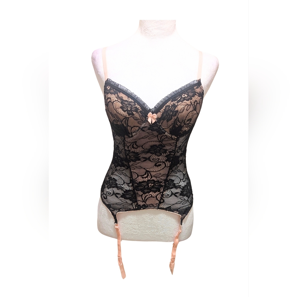 ✨ La Senza “Daydream” Exposed Magic Silk Bustier – Black Lace ✨